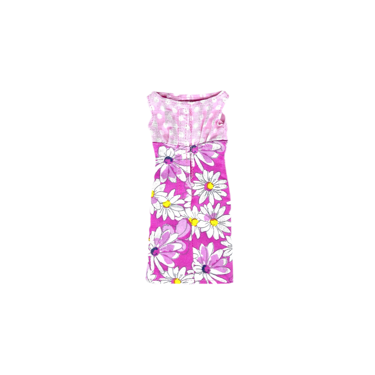 Pink Daisy Dress with Gingham Bow