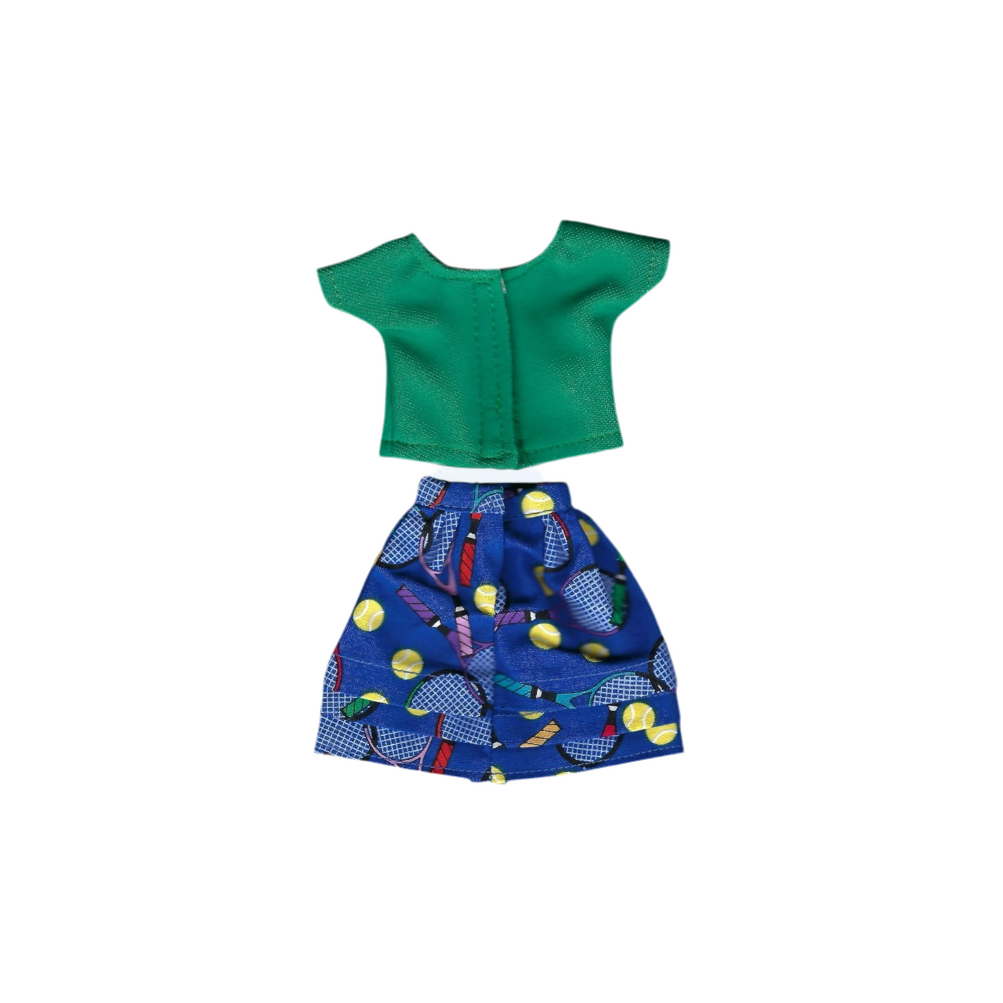 Two-Piece Royal Blue Skirt and Green Top