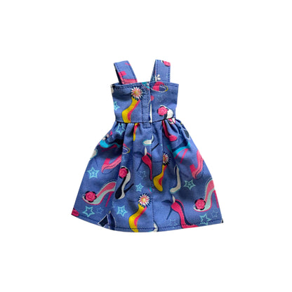 Dress with Colorful Heels Scattered Here and There