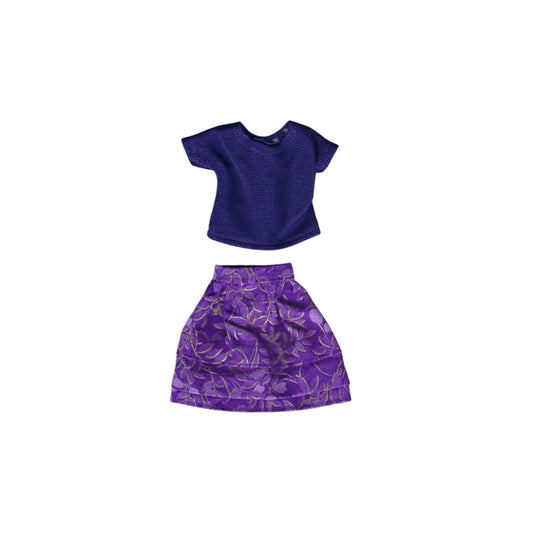 Two-Piece Purple Skirt and Knit Top