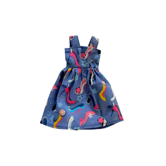 Dress with Colorful Heels Scattered Here and There